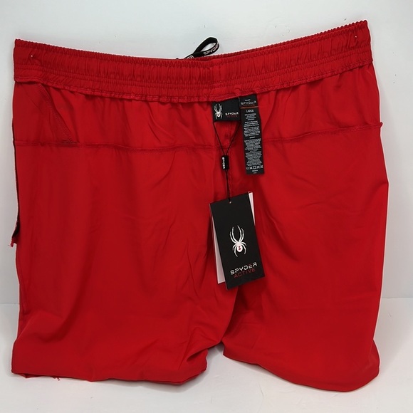 SPYDER MEN'S ACTIVE WEAR, SWIMSUIT OR WORKOUT SHORTS. RED LARGE WITH 2 POCKETS - Picture 12 of 15